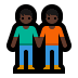 🧑🏿‍🤝‍🧑🏿 people holding hands: dark skin tone display on Windows